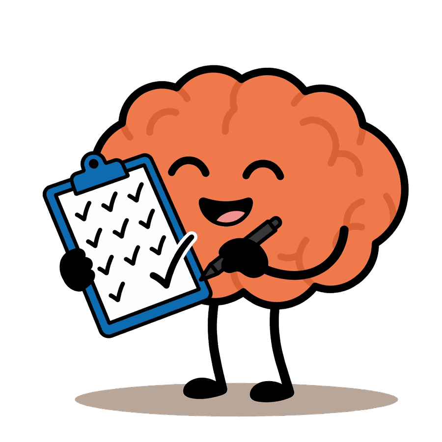 The No-Brainer mascot ticking items off a clipboard